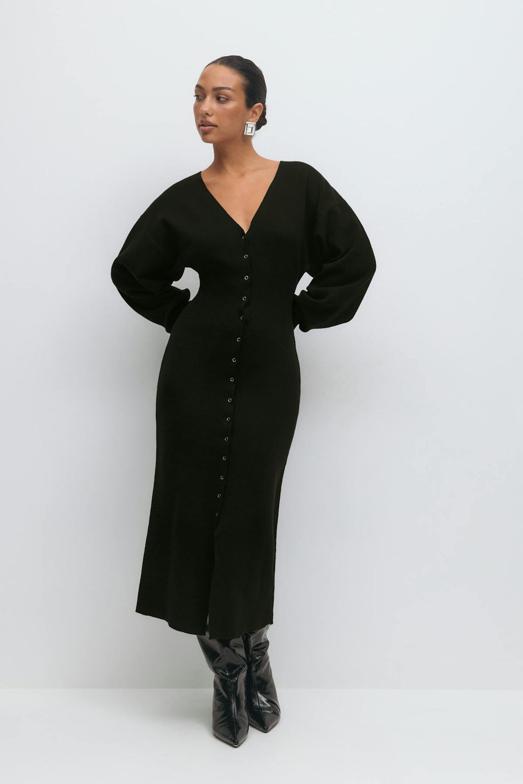 Knitted button down dress