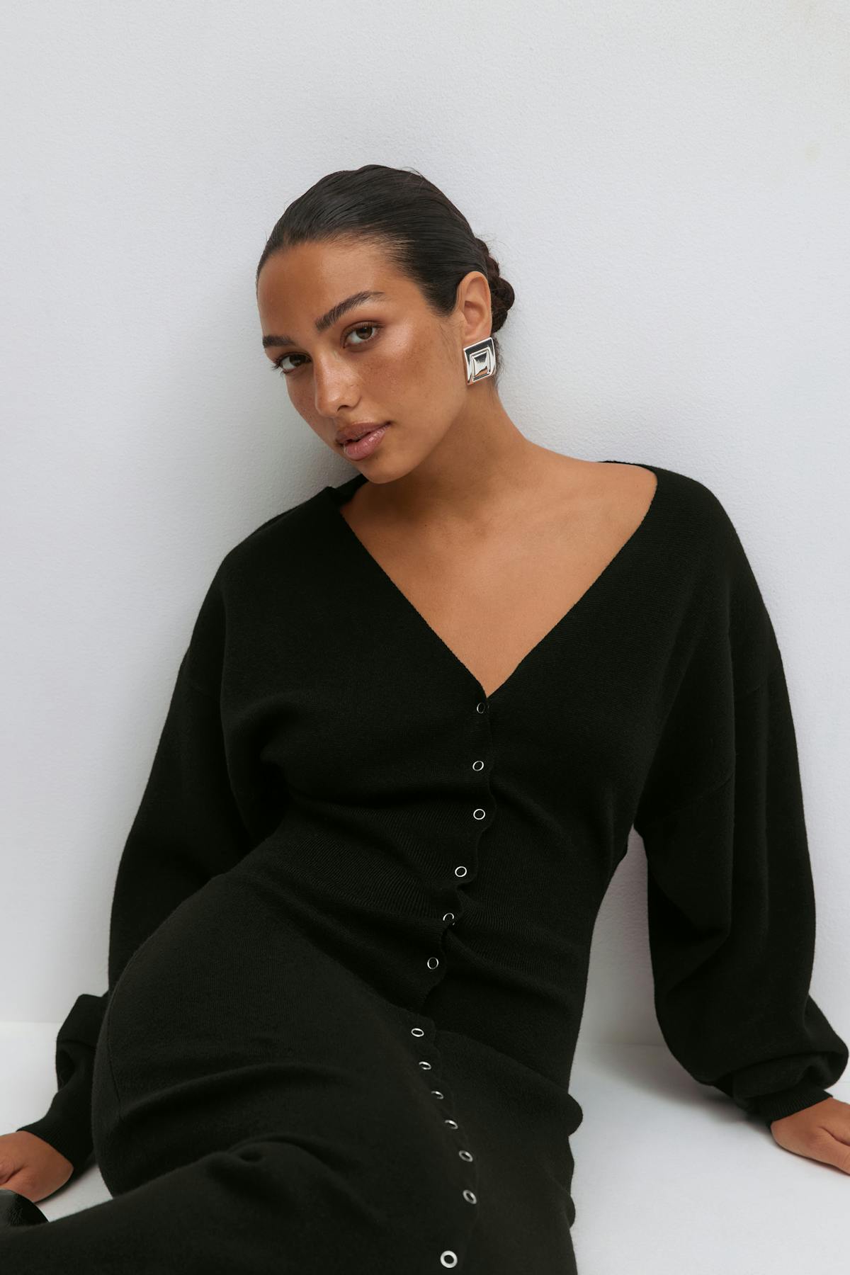 Knitted button down dress
