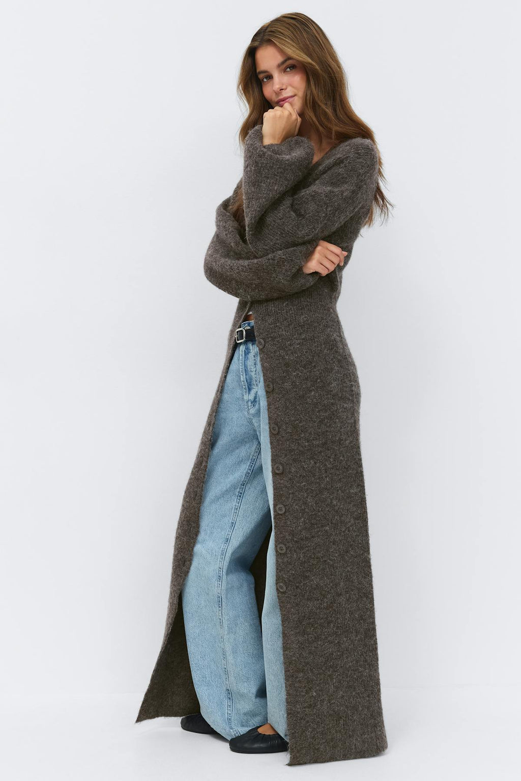 Knitted button down dress