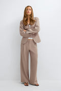 Mid wide pleated trousers