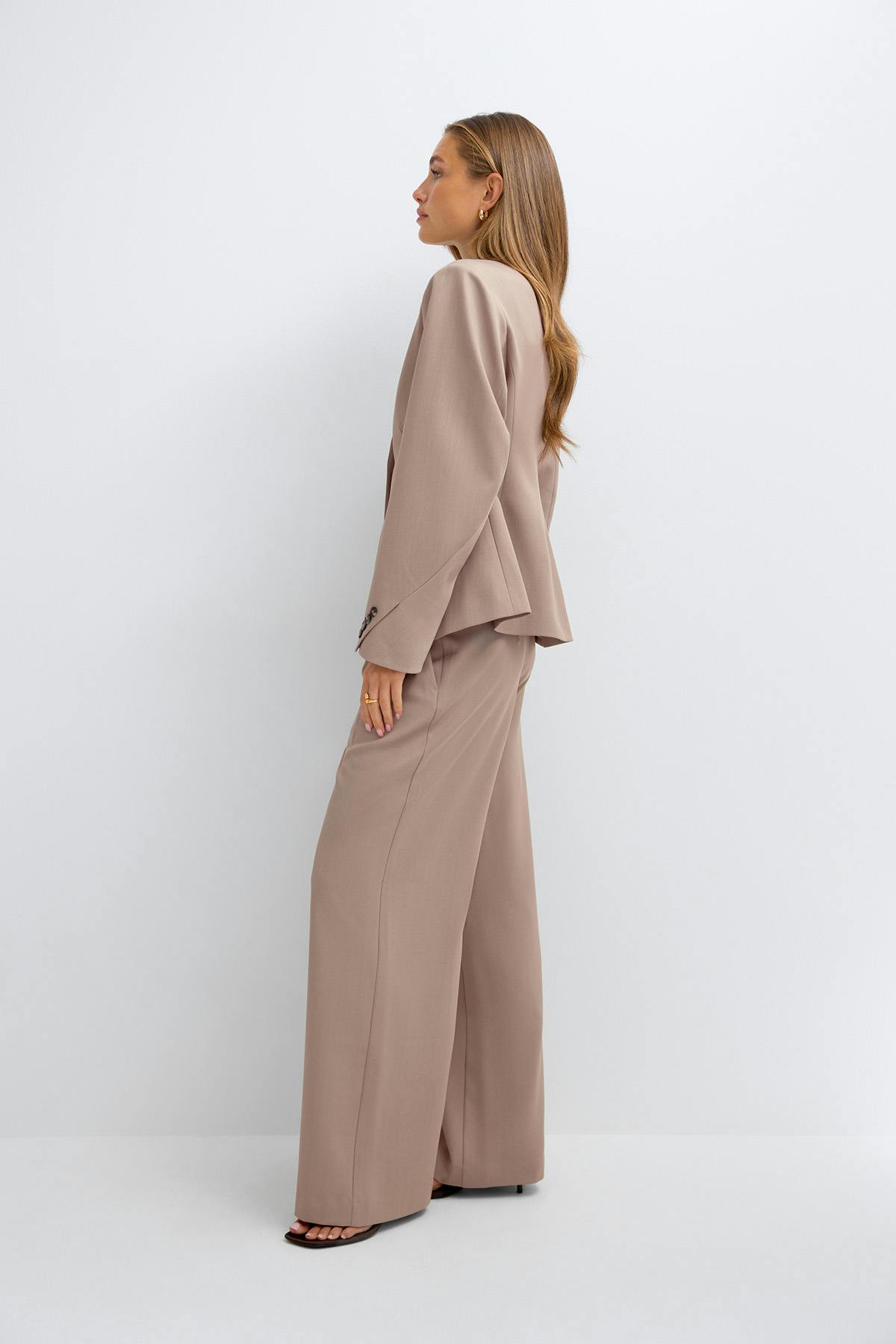 Mid wide pleated trousers
