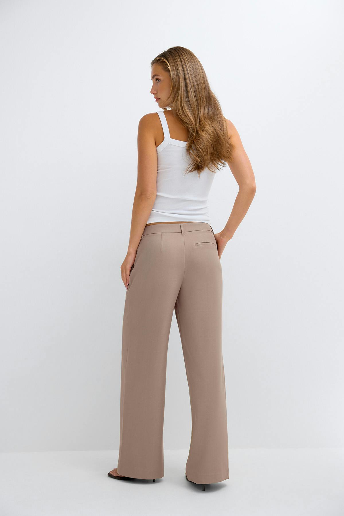 Mid wide pleated trousers