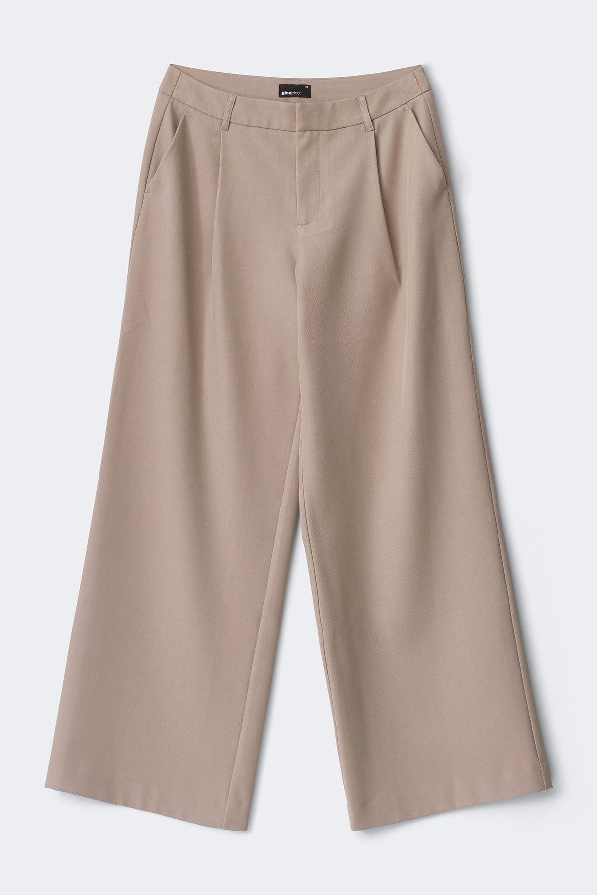 Mid wide pleated trousers