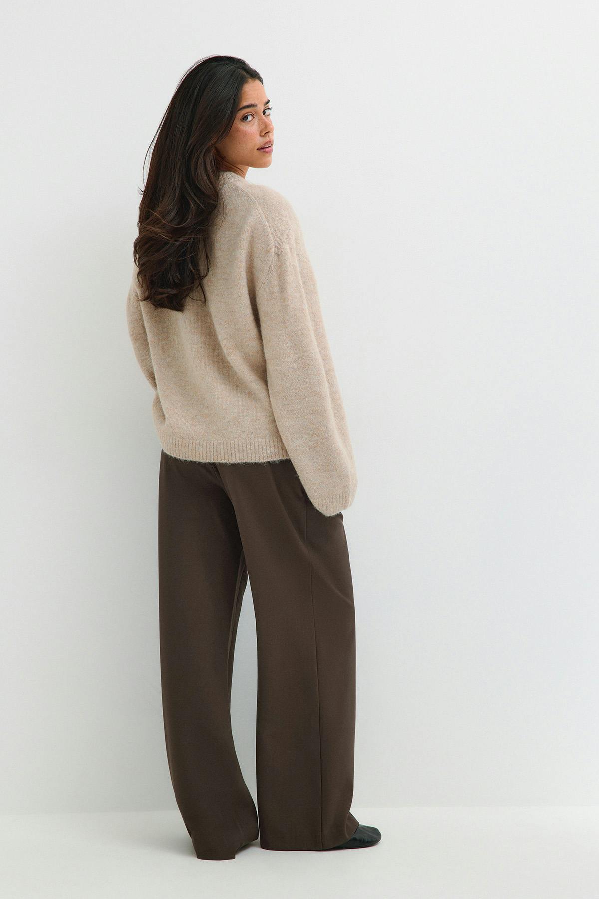Mid wide pleated trousers
