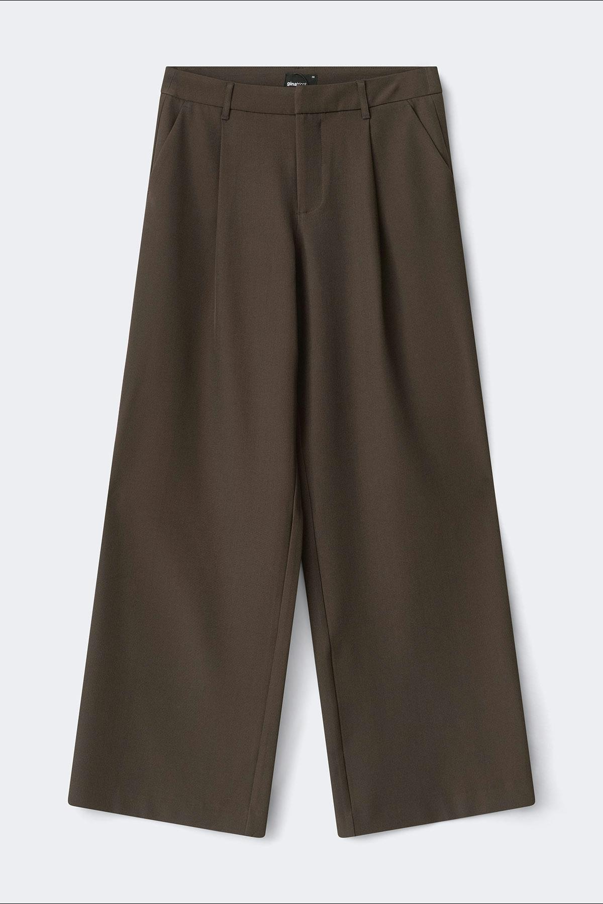 Mid wide pleated trousers