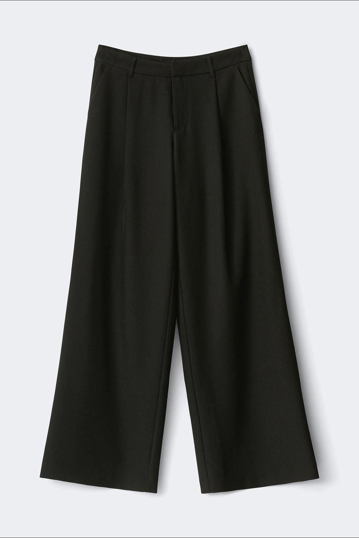 Mid wide pleated trousers