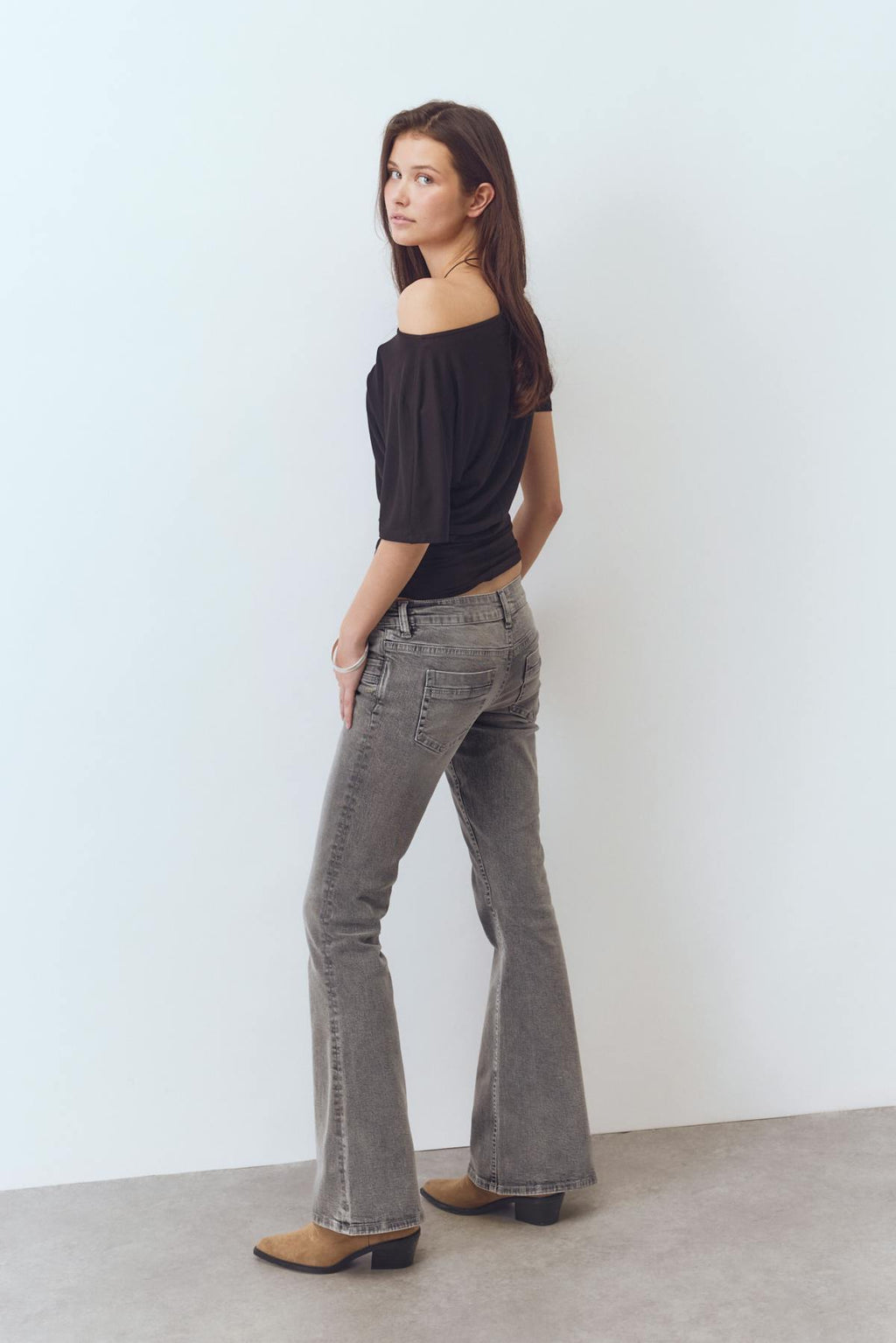 Scandi low waist bootcut jeans