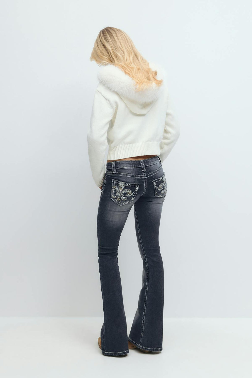 Sparkle low flare jeans
