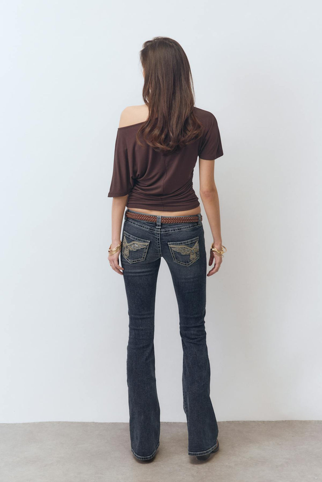 Sparkle low flare jeans