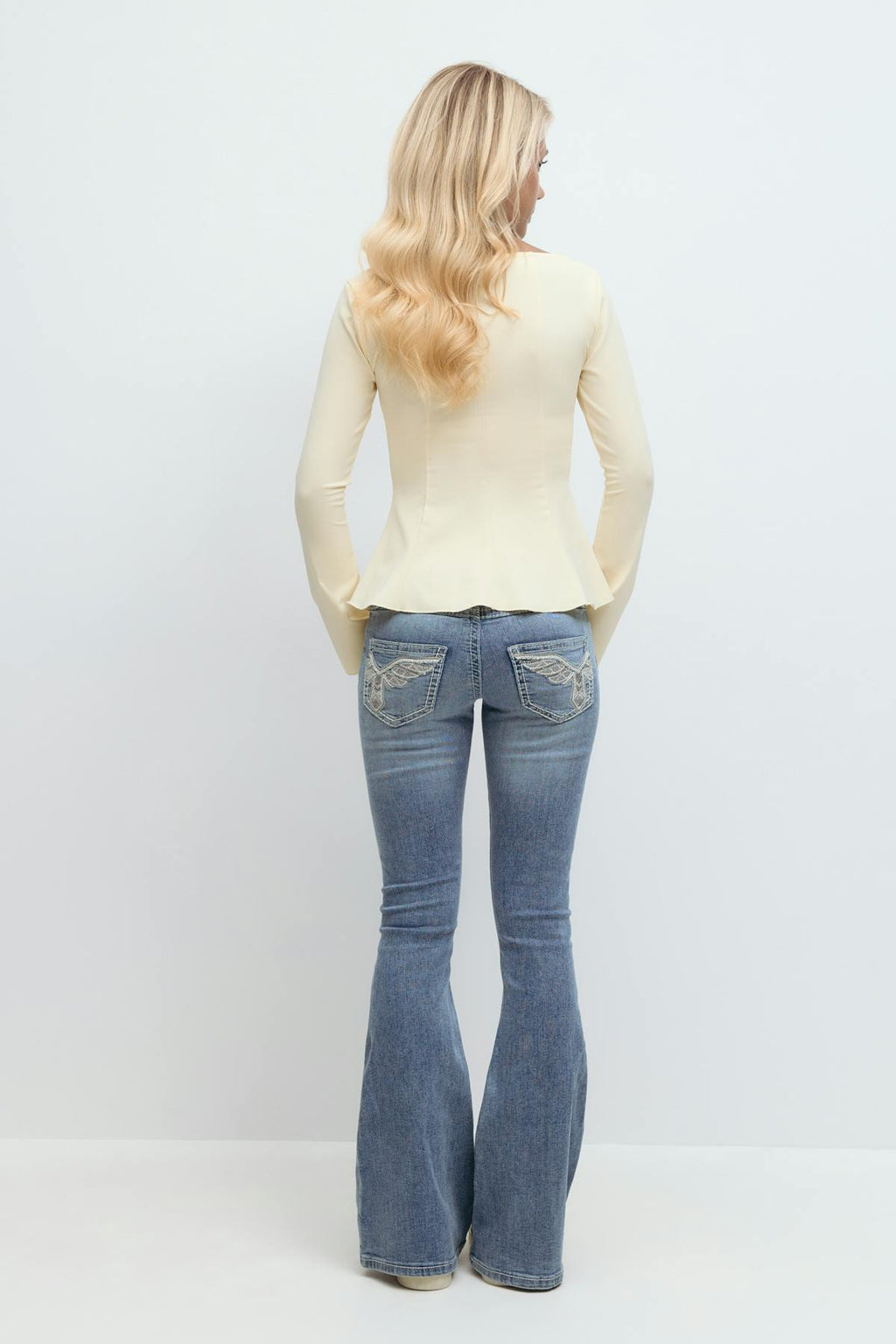 Sparkle low flare jeans