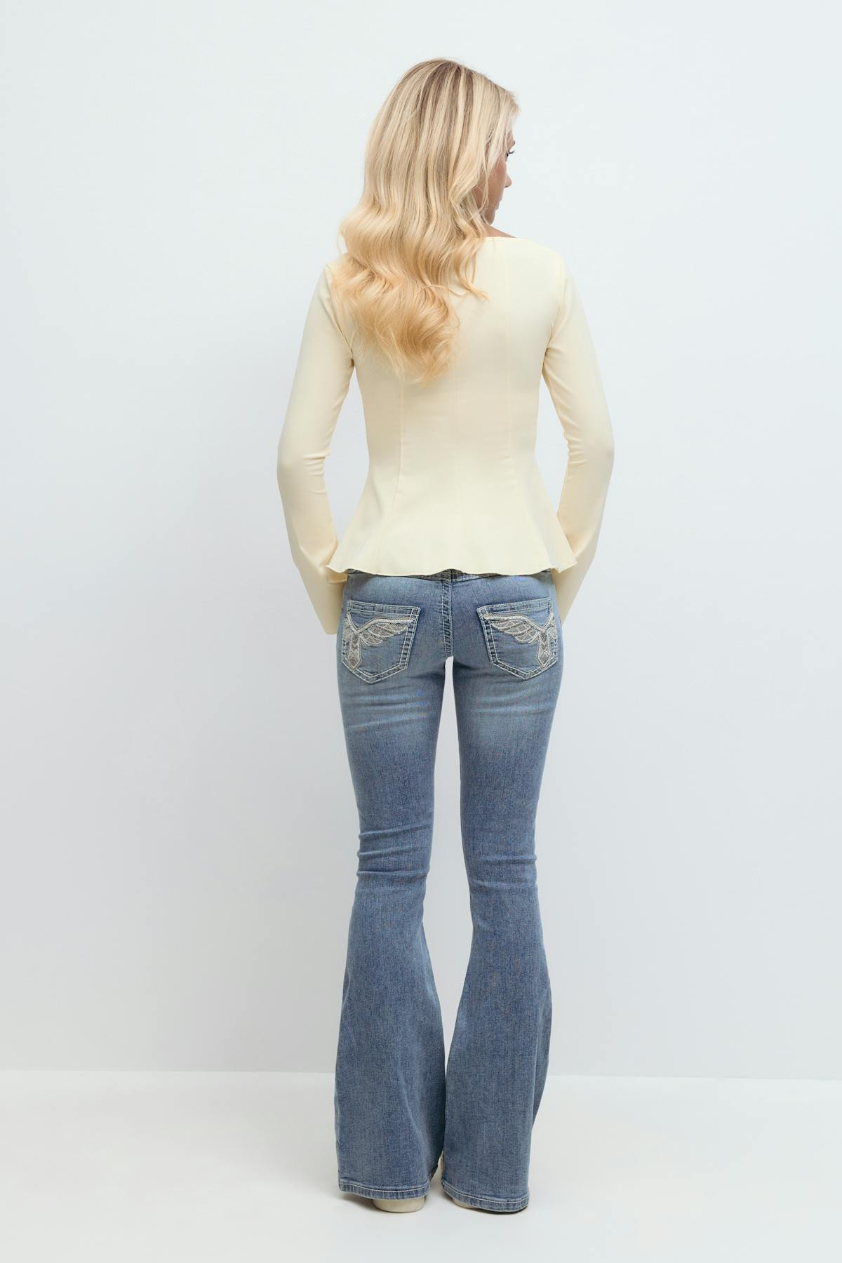 Sparkle low flare jeans