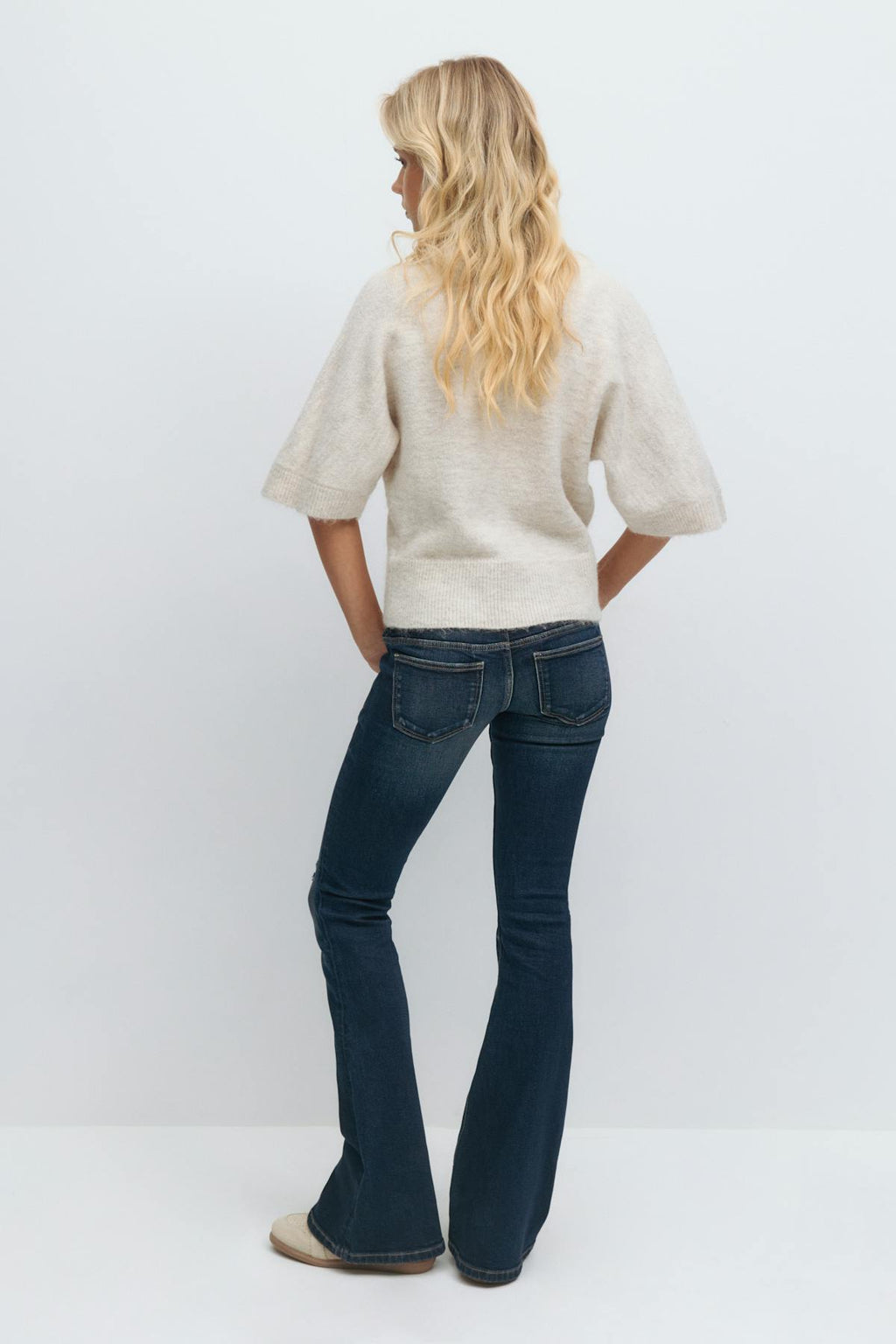 14+ pleated flare jeans