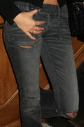 14+ pleated flare jeans