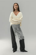 V-neck knitted cardigan
