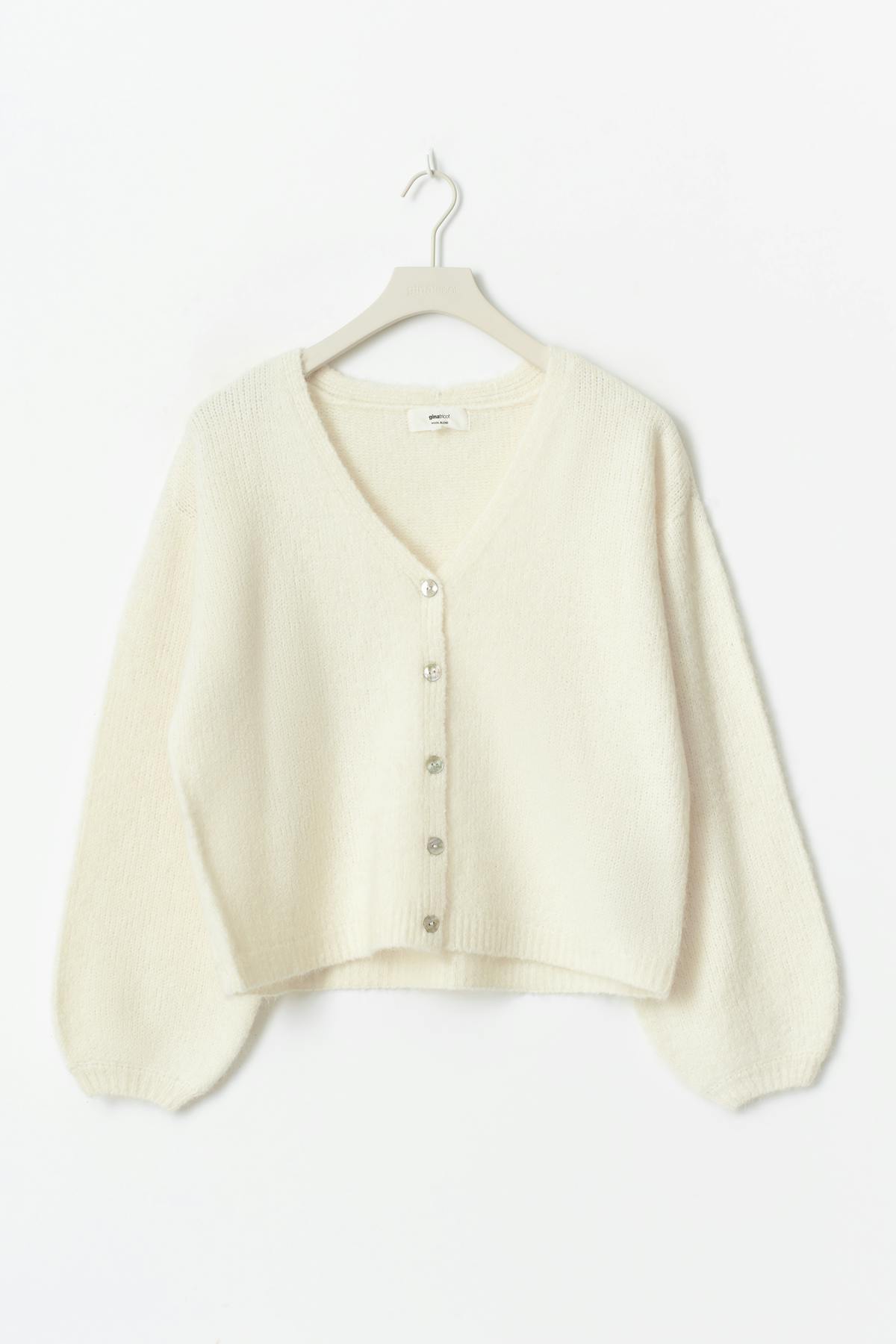 V-neck knitted cardigan