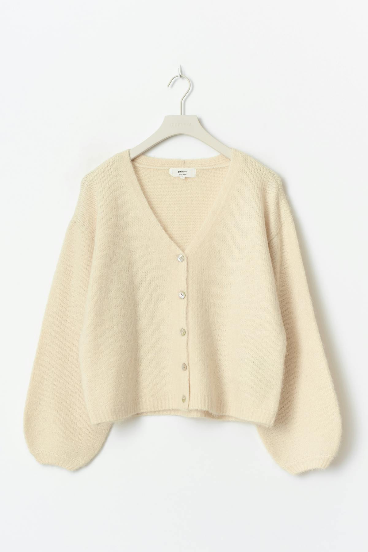 V-neck knitted cardigan
