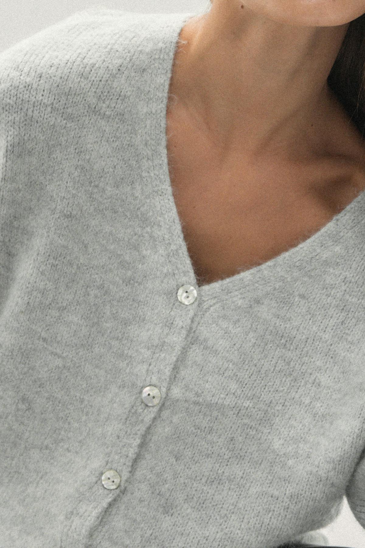 V-neck knitted cardigan