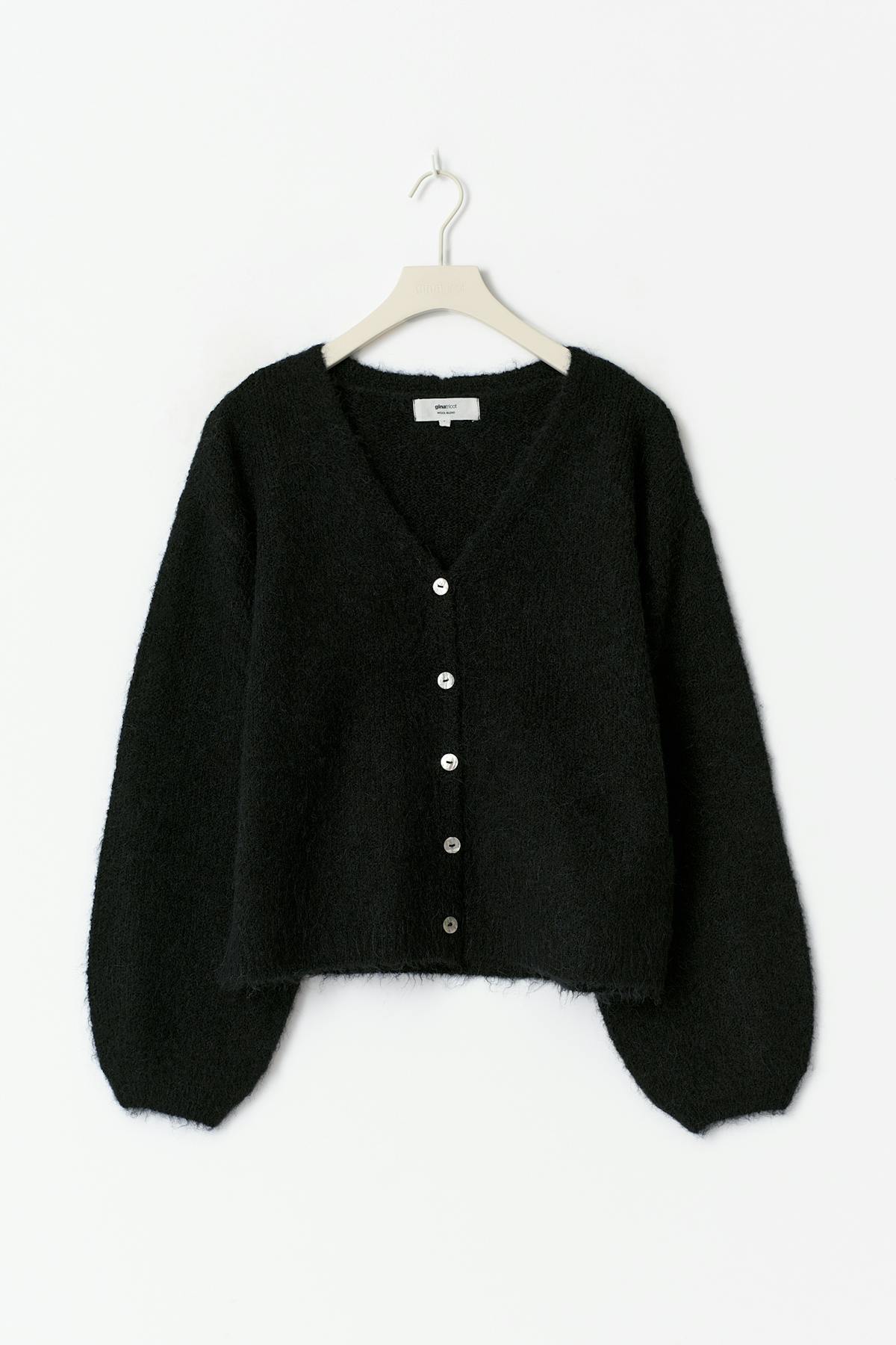 V-neck knitted cardigan