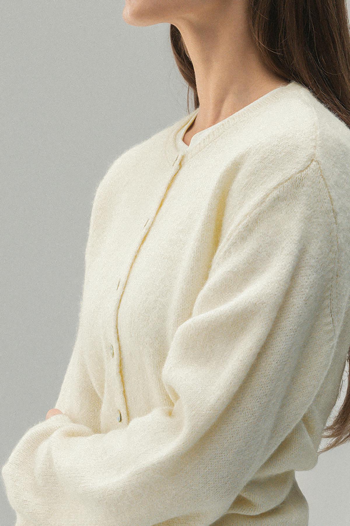 Alpaca blend knitted cardigan