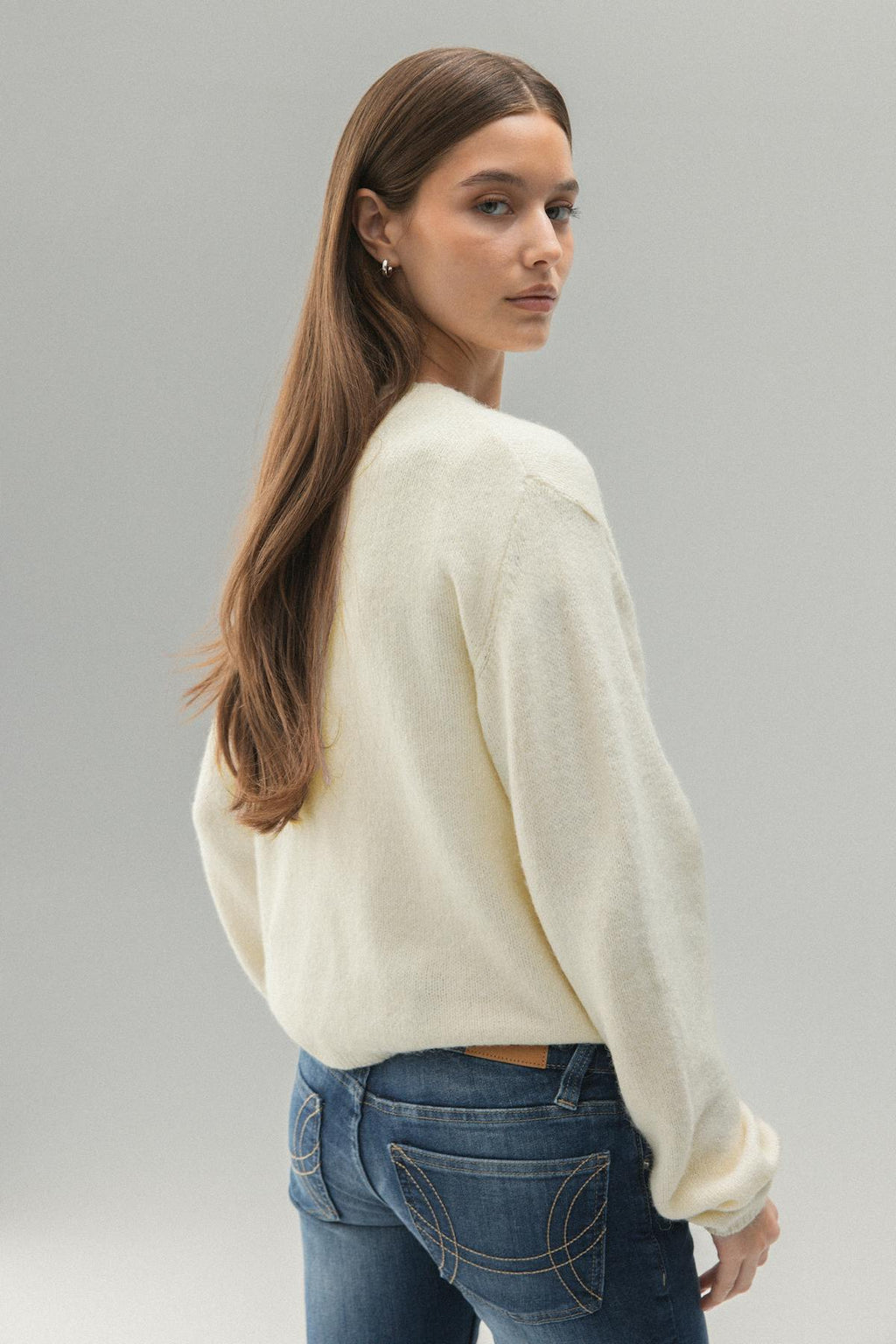 Alpaca blend knitted cardigan