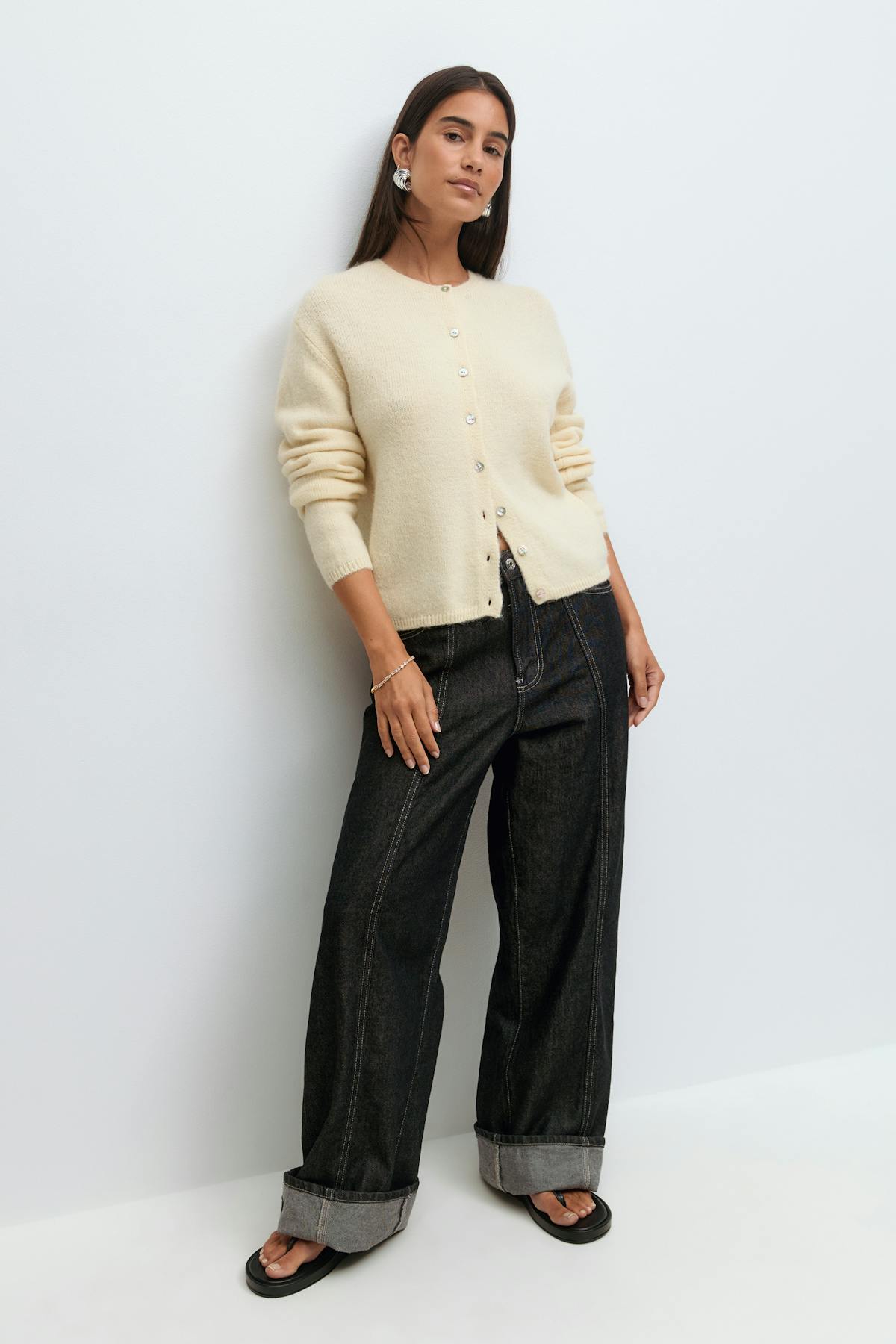 Alpaca blend knitted cardigan