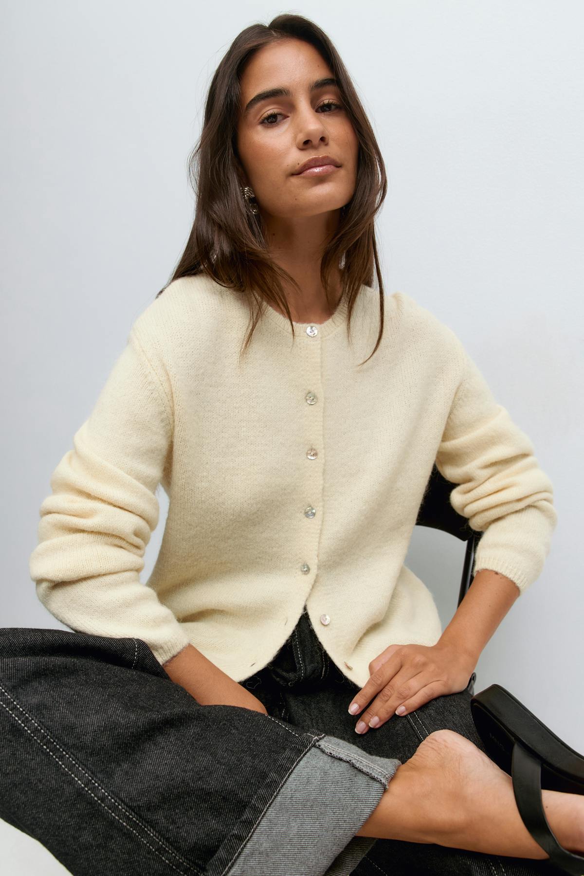 Alpaca blend knitted cardigan