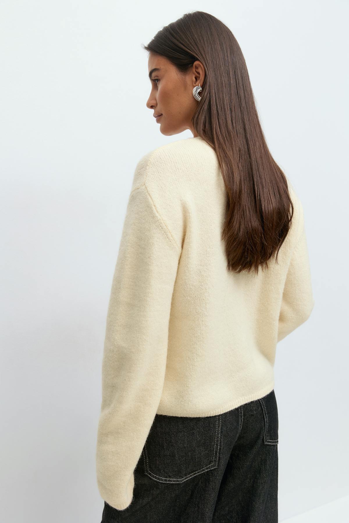 Alpaca blend knitted cardigan