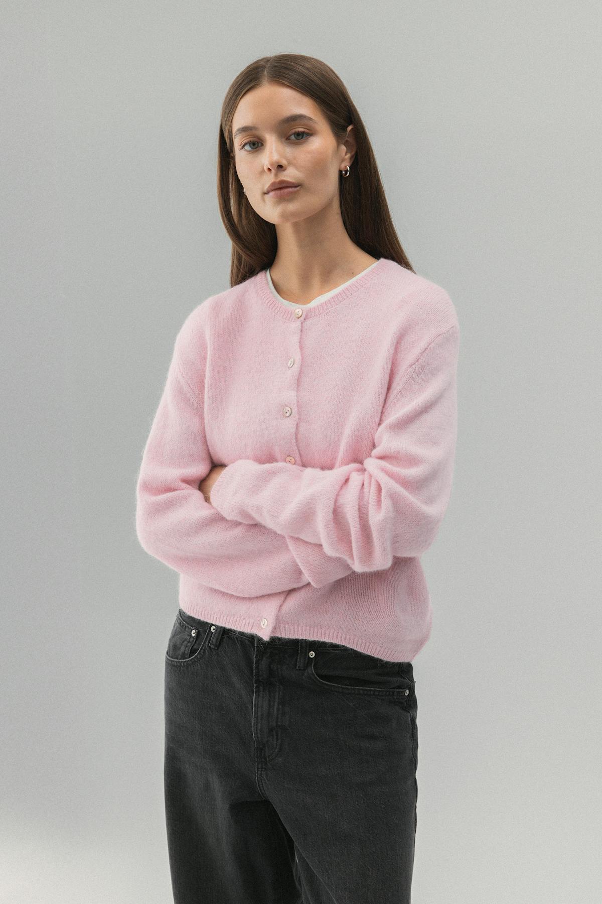 Alpaca blend knitted cardigan