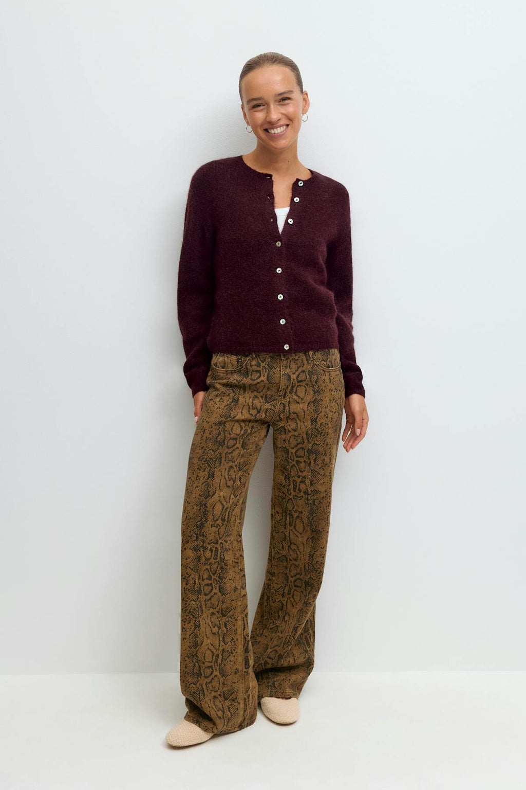 Alpaca blend knitted cardigan