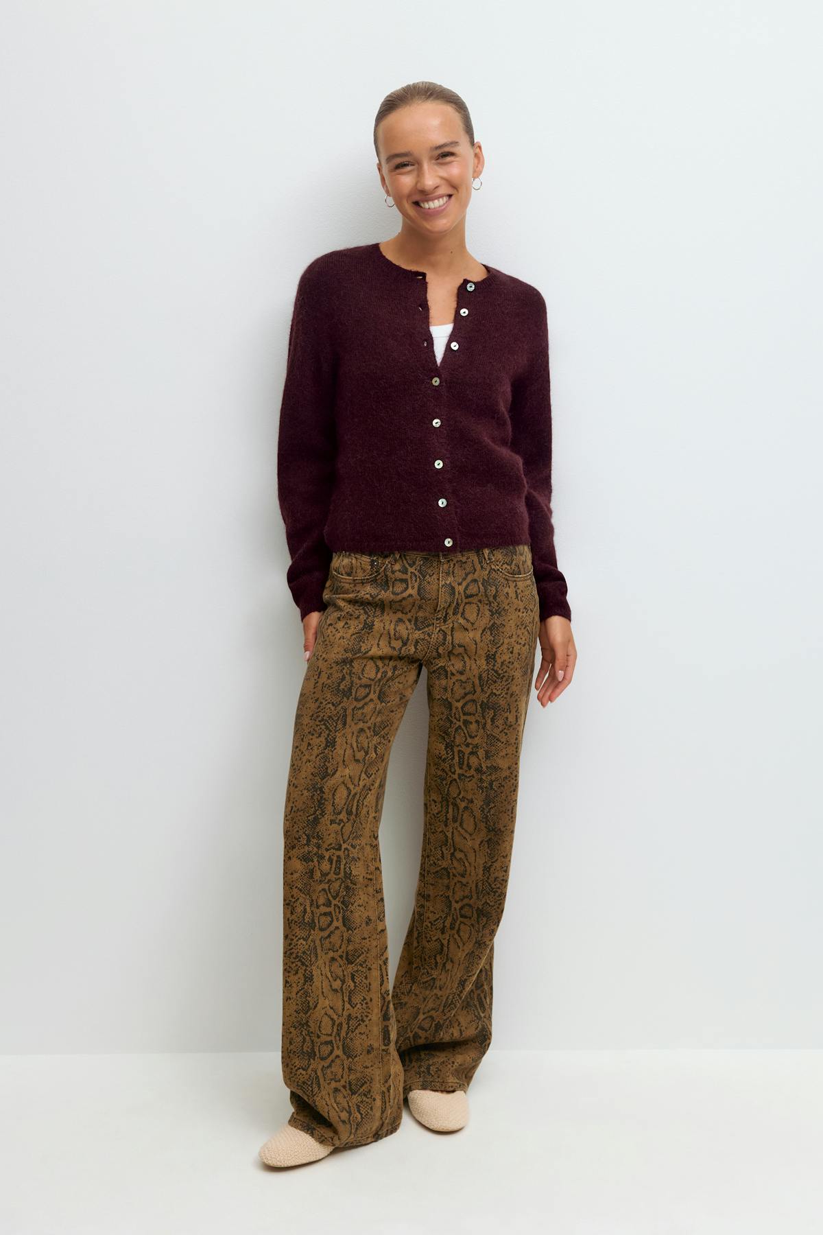 Alpaca blend knitted cardigan