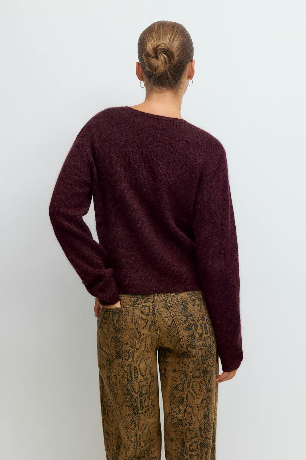Alpaca blend knitted cardigan