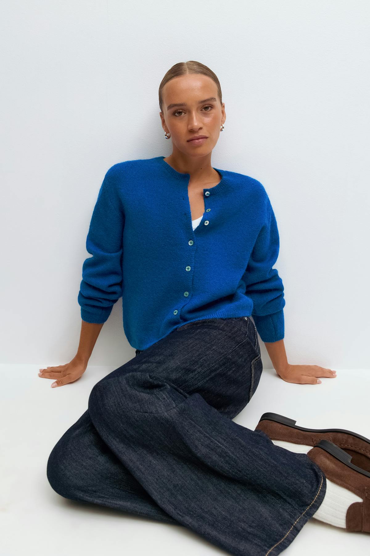 Alpaca blend knitted cardigan