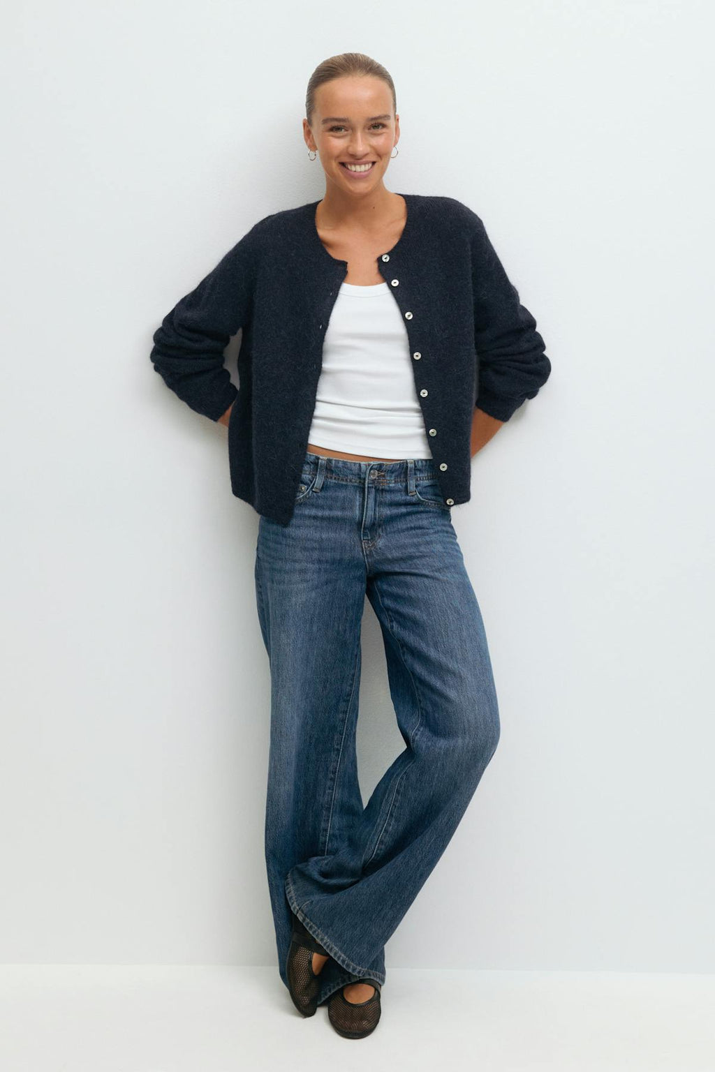 Alpaca blend knitted cardigan