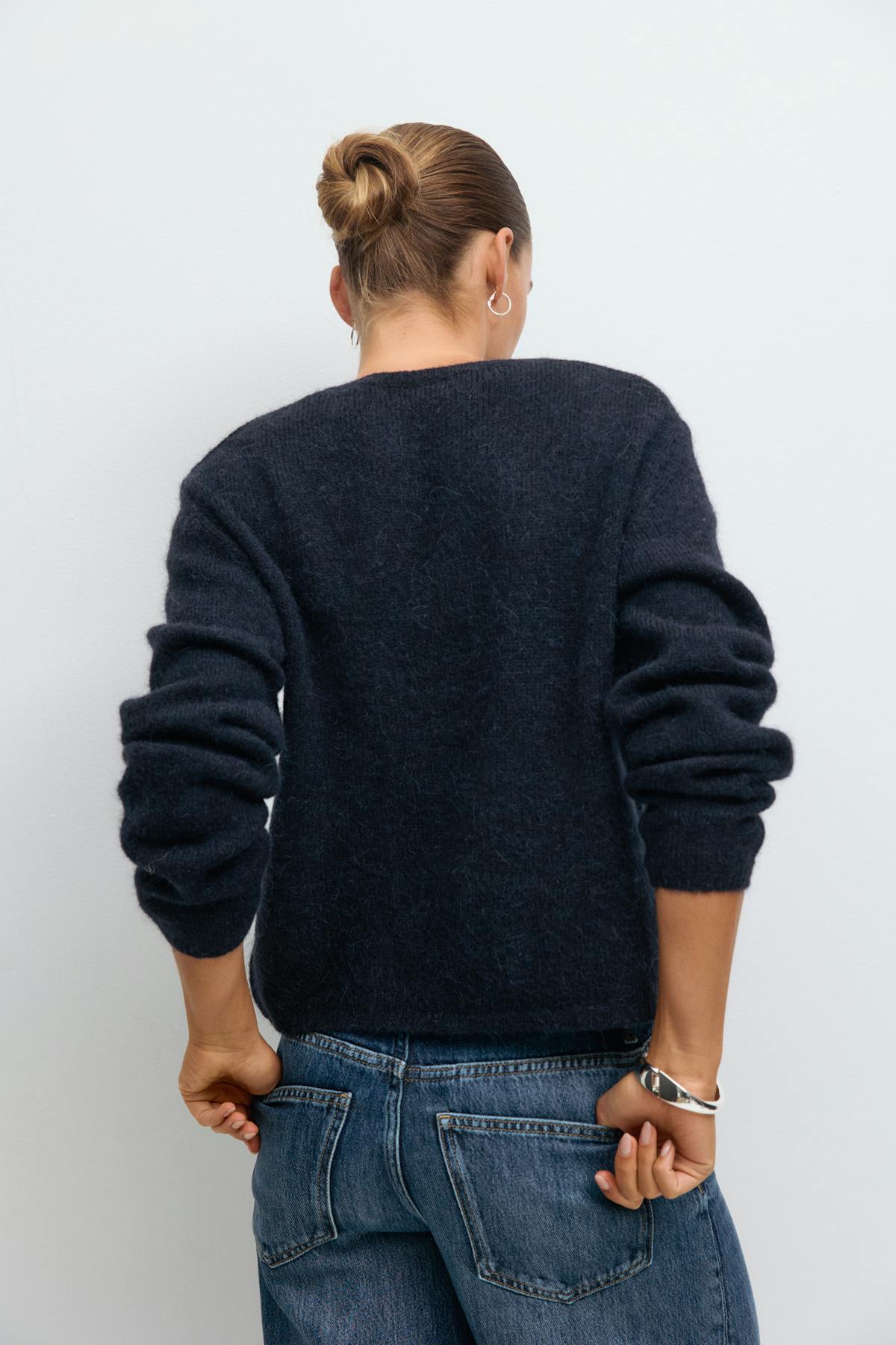 Alpaca blend knitted cardigan