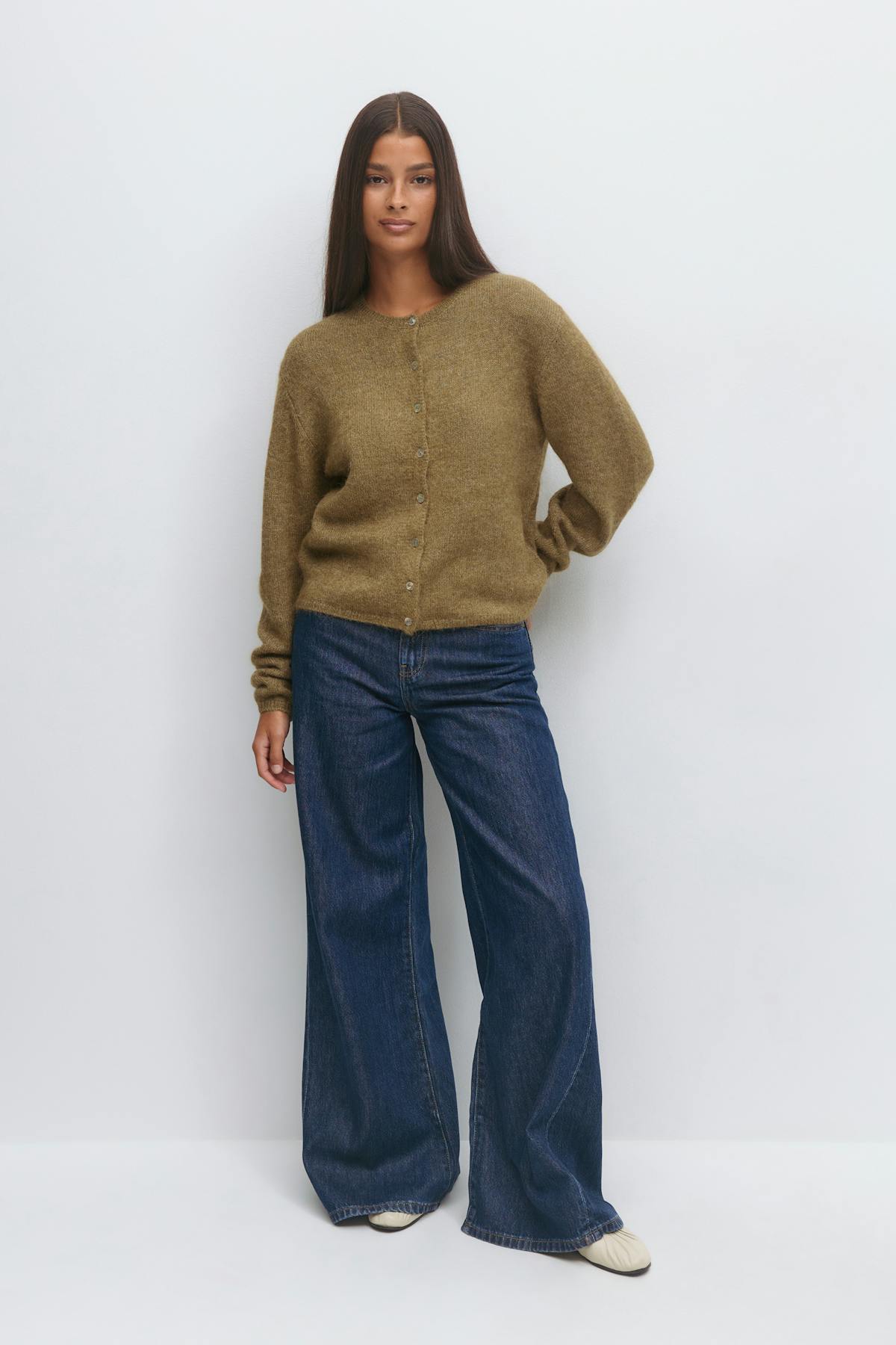 Alpaca blend knitted cardigan
