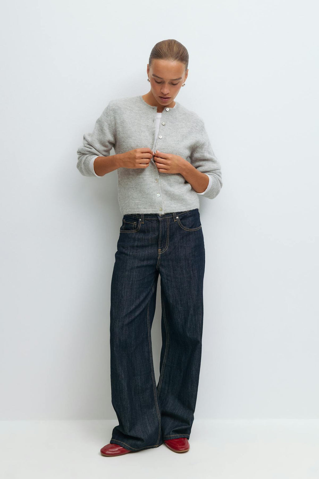 Alpaca blend knitted cardigan