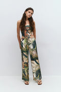 Drawstring satin trousers