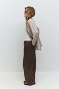 Drawstring satin trousers
