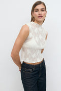 Funnel neck lace top