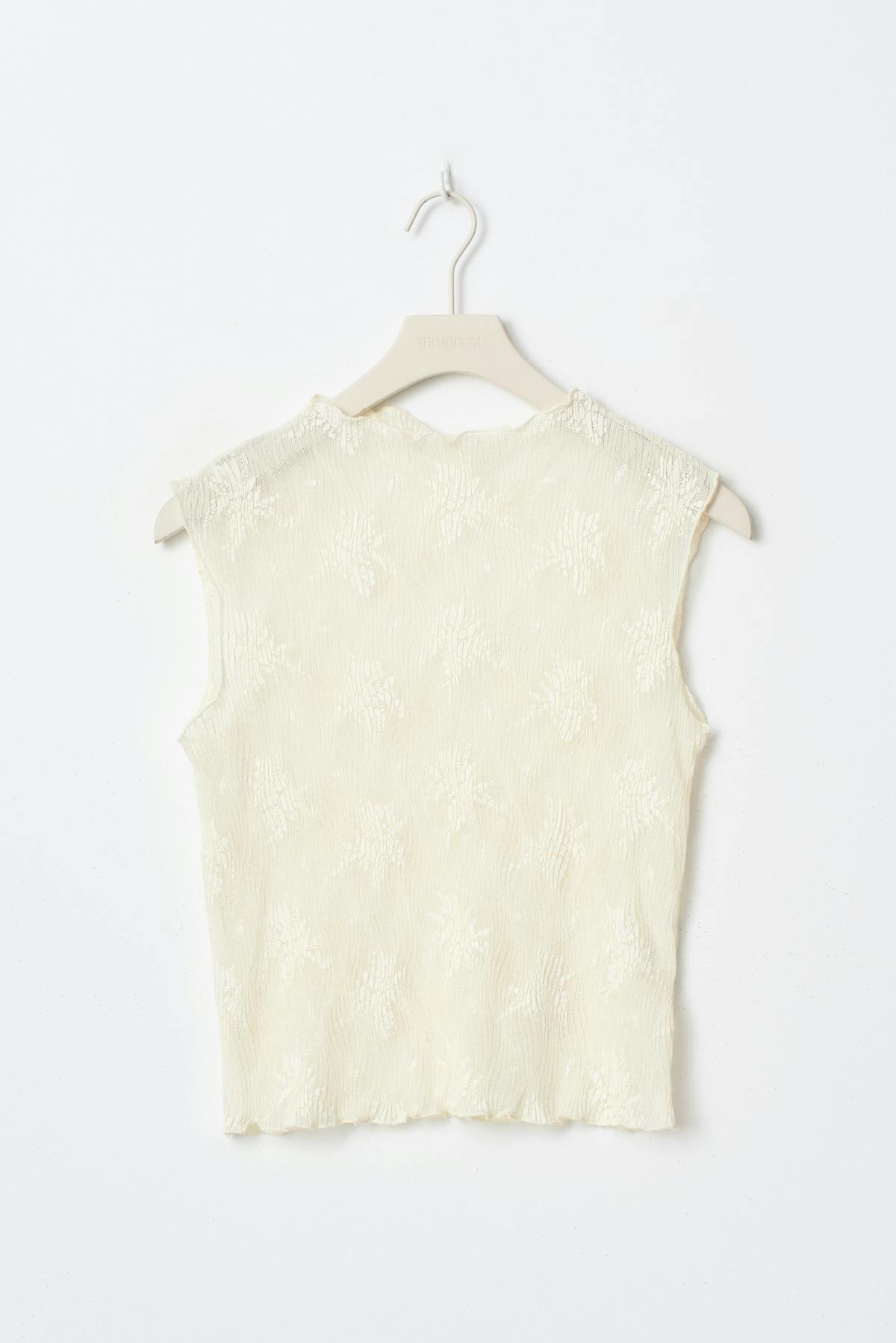 Funnel neck lace top