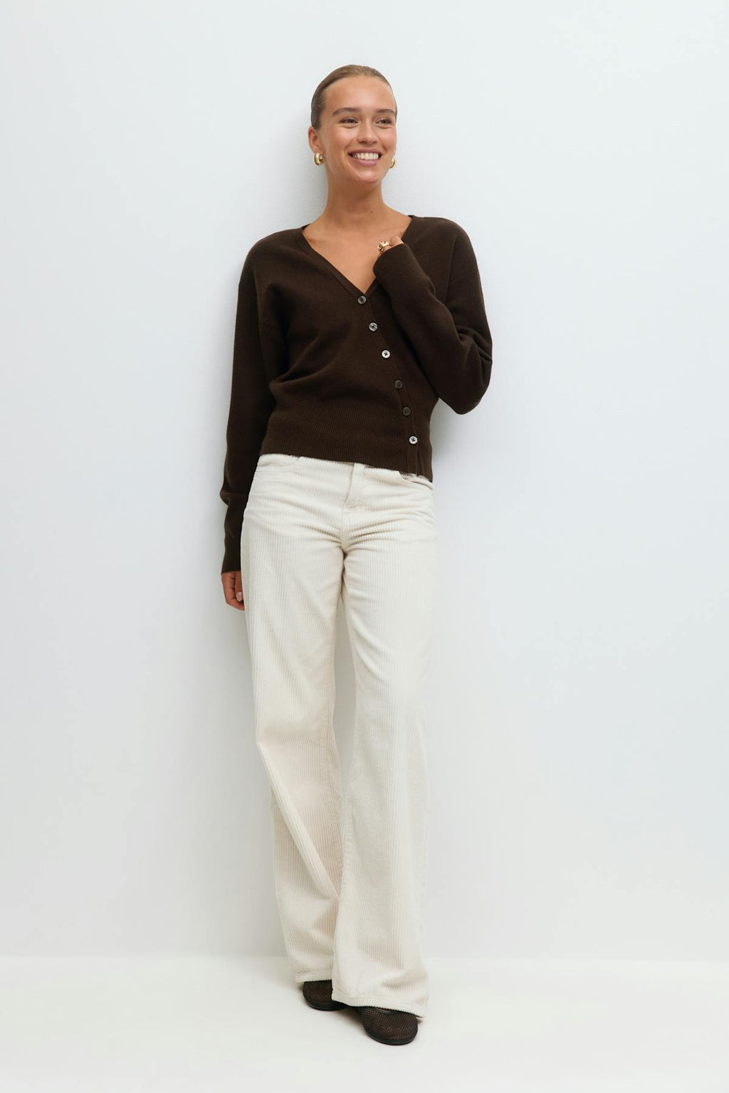 Asymmetric knitted cardigan