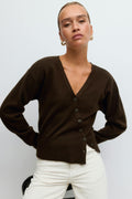 Asymmetric knitted cardigan