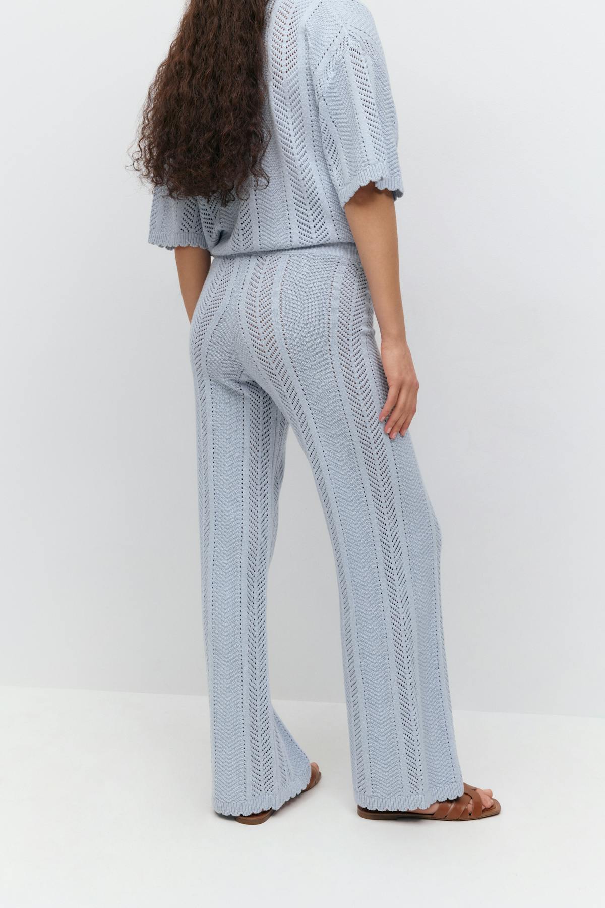 Crochet stripe trousers
