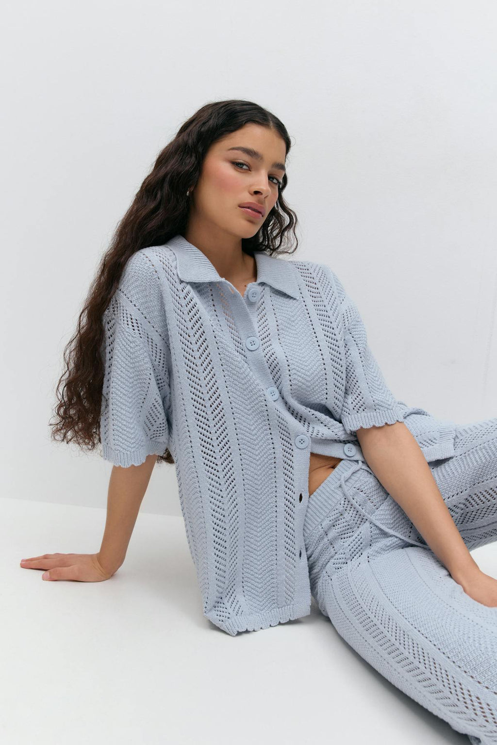 Crochet striped cardigan
