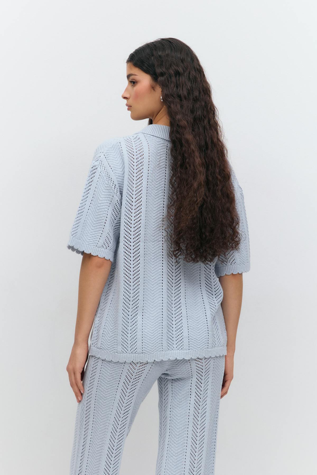 Crochet striped cardigan