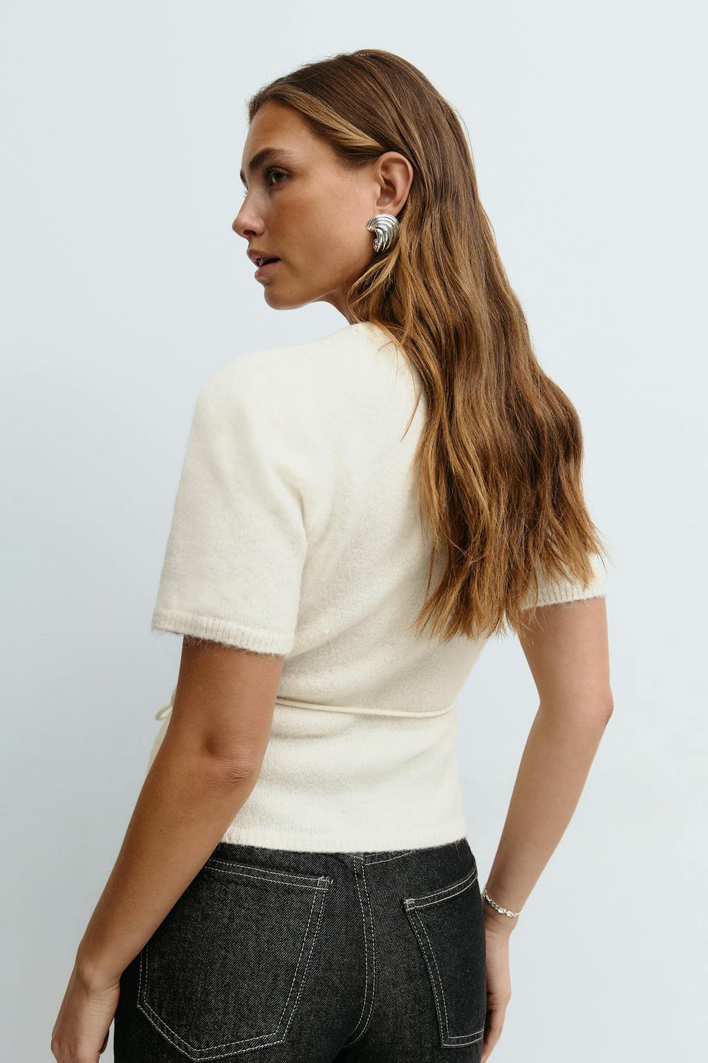 Knitted wrap top