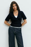 Knitted wrap top