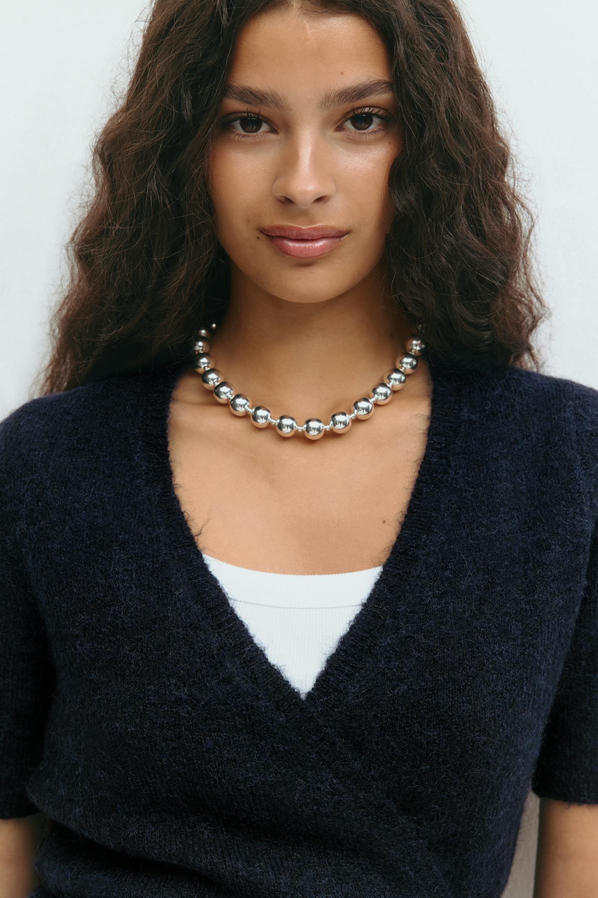 Knitted wrap top