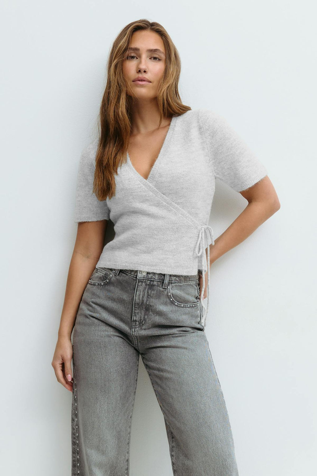 Knitted wrap top