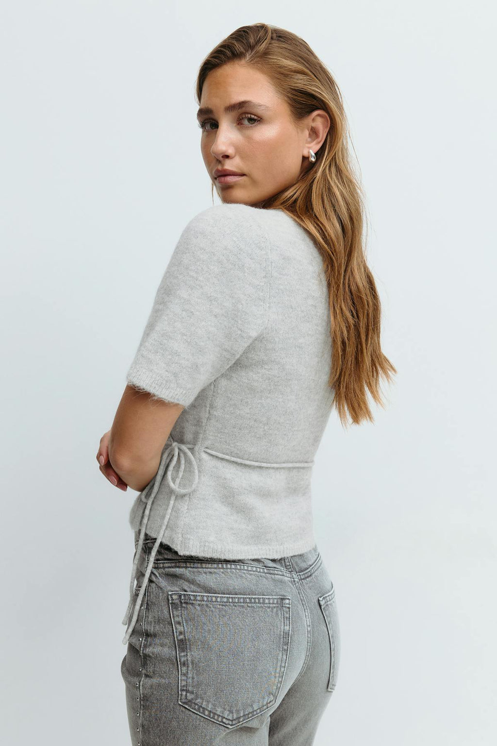 Knitted wrap top